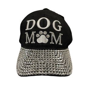 Dog Mom Bling Hat with Rhinestones Color: Black NWOT